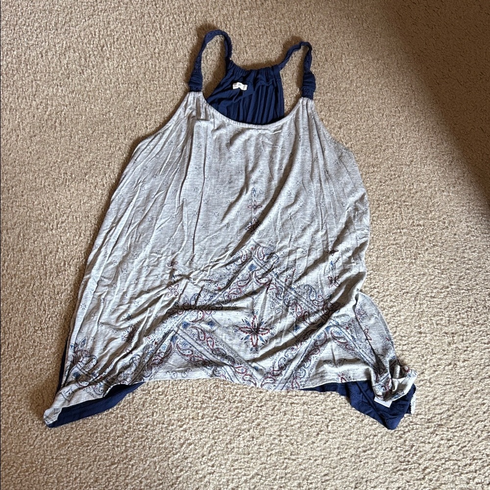 Maurices Gray and Navy Tank Top
